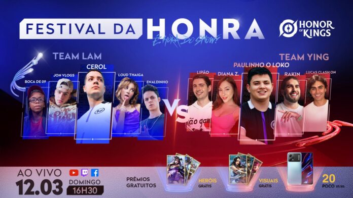 Honor of Kings anuncia Festival da Honra, showmatch com a presença de Cerol, Paulinho O Loko e outros