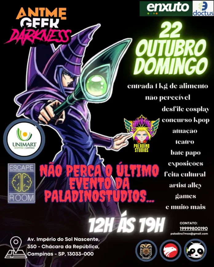 Evento Anime Geek Darkness agita Campinas no dia 22 de outubro